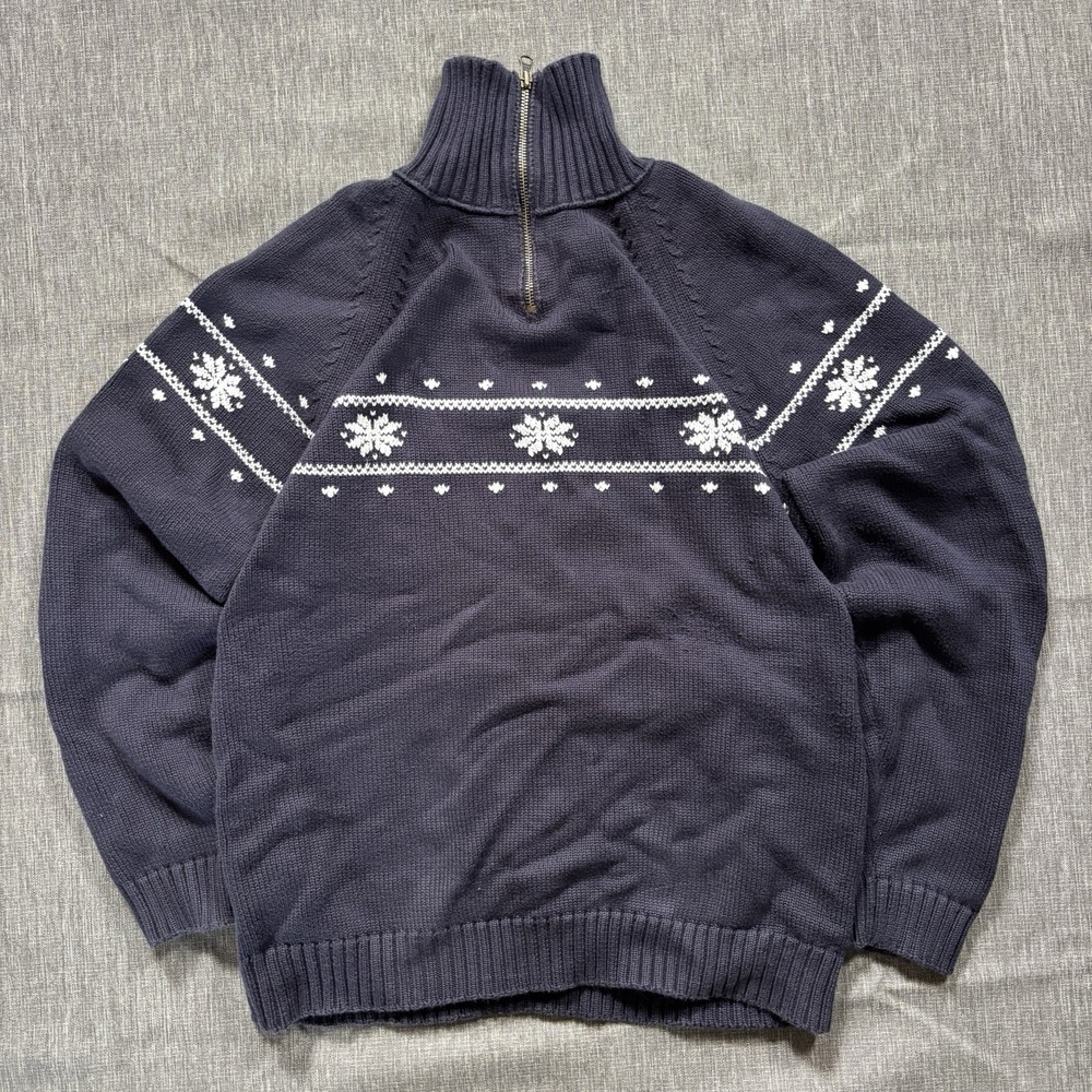 Navy blue Tommy Hilfiger knit sweater quarter zip -  M